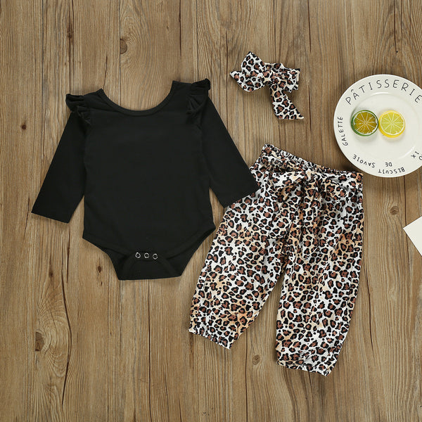 Phoebe Long Sleeve Onesie & Leopard Pants Set