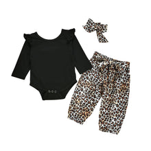 Load image into Gallery viewer, Phoebe Long Sleeve Onesie & Leopard Pants Set