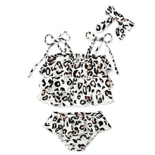 Load image into Gallery viewer, Holly White Leopard Ruffle Bikini Set