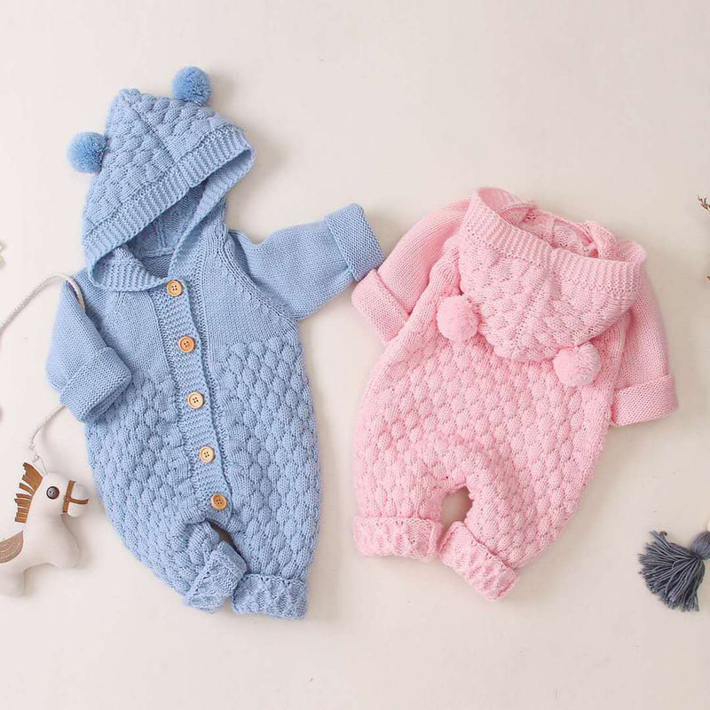 Knitted Hooded Romper | 4 Colours
