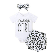 Load image into Gallery viewer, Daddy's Girls Onesie & Leopard Bloomer Set | 2 colours