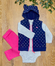 Load image into Gallery viewer, Vest, Legging & Onesie Set | Polka Dots