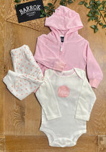 Load image into Gallery viewer, Terry Towelling Tracksuit & Onesie Set | Pink & White