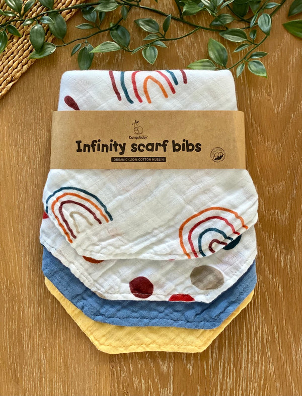 Infinity Scarf Bibs 4 Pack | 3 Styles