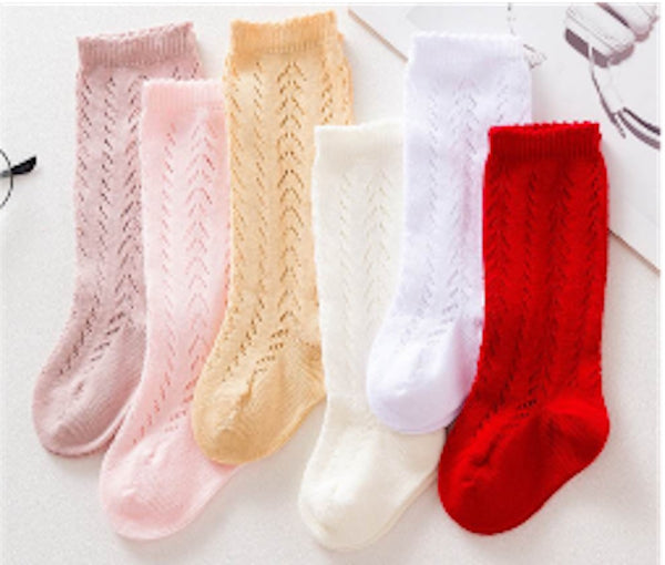 Kids Crochet Knee High Socks | 6 colours