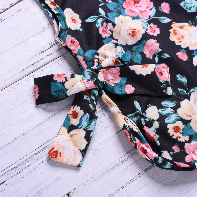 Harriette Lace Denim Shorts with Floral Top