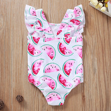Load image into Gallery viewer, Mia White Watermelon Ruffle Bathers
