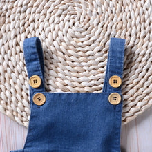 Load image into Gallery viewer, Denim Frill Overall Romper
