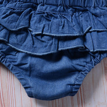Load image into Gallery viewer, Denim Frill Overall Romper
