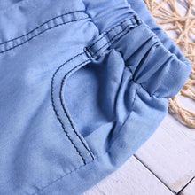 Load image into Gallery viewer, Harriette Lace Denim Shorts with Floral Top
