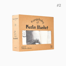 Load image into Gallery viewer, Kangobaby 5 Pack Bamboo Cotton Muslin Blanket | 4 Styles
