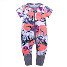 Load image into Gallery viewer, Drew Short Sleeve Onesie, Navy Tropical
