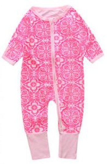 Drew Long Sleeve Onesie | Pink Floral
