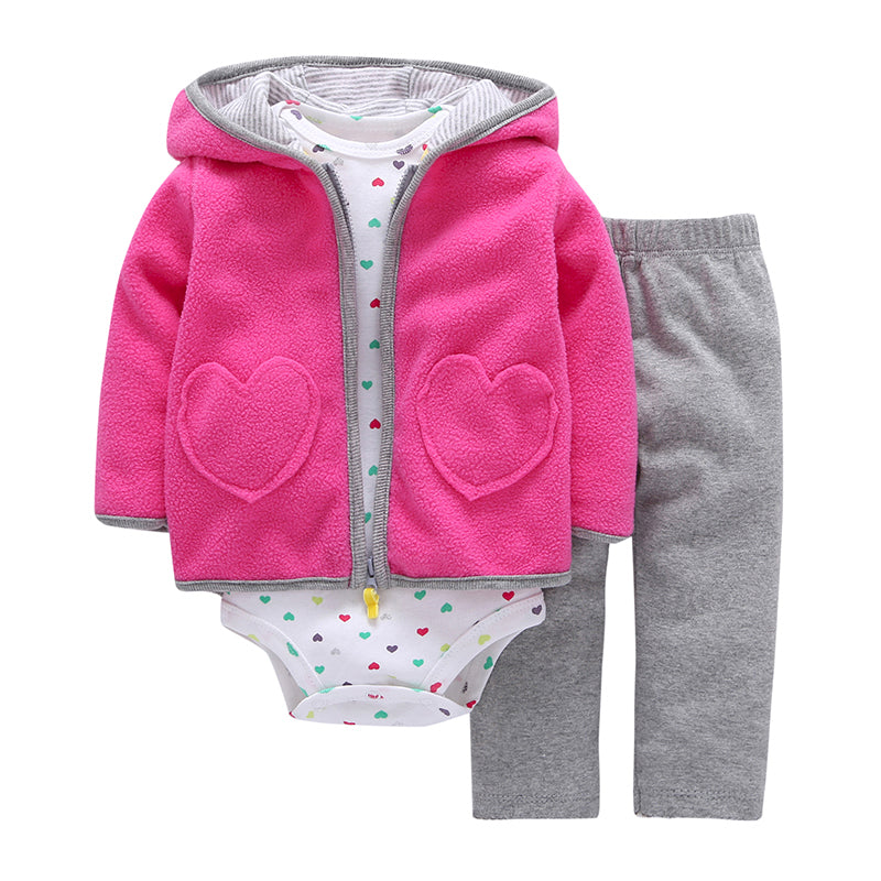 Tracksuit & Onesie Set | Pink Hearts