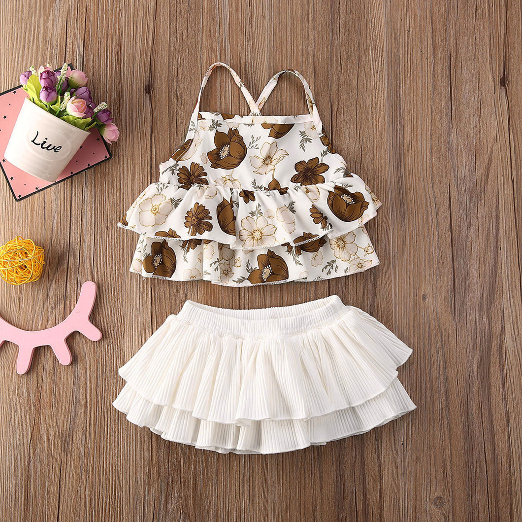 Autumn Ruffle Top with Skirt