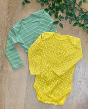 Load image into Gallery viewer, 2 Pack Long Sleeve Onesie | Sage &amp; Yellow
