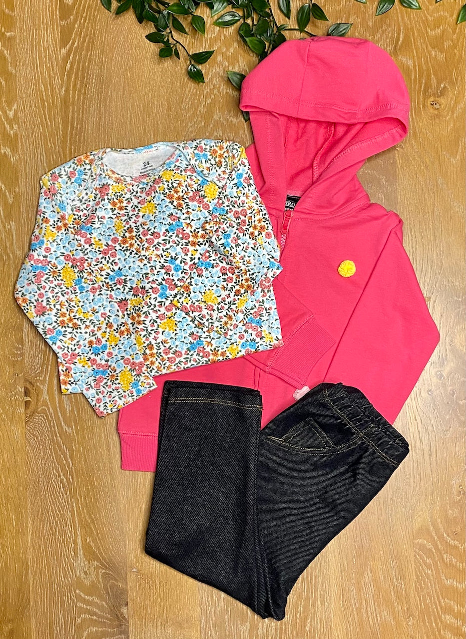 Tracksuit & Onesie Set | Pink & Floral