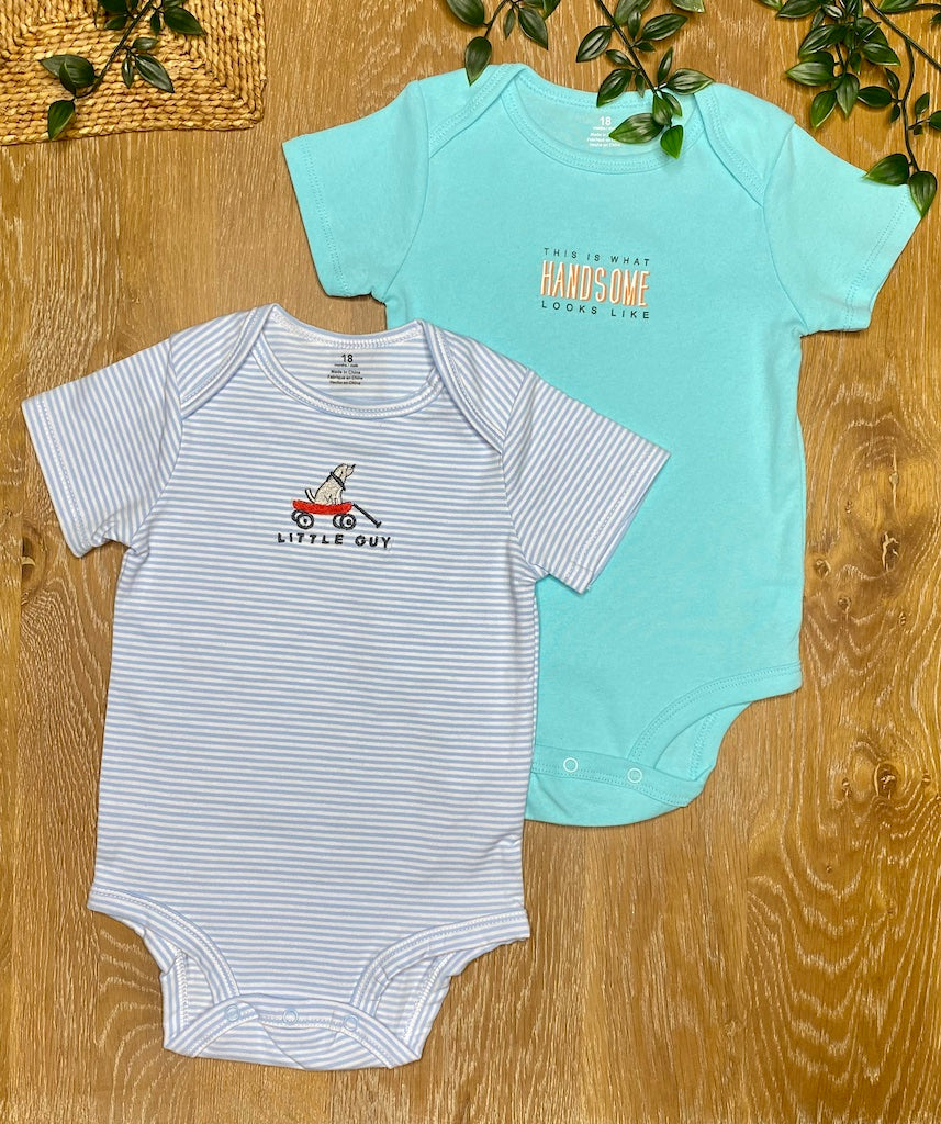 2 Pack Short Sleeve Onesie | Handsome