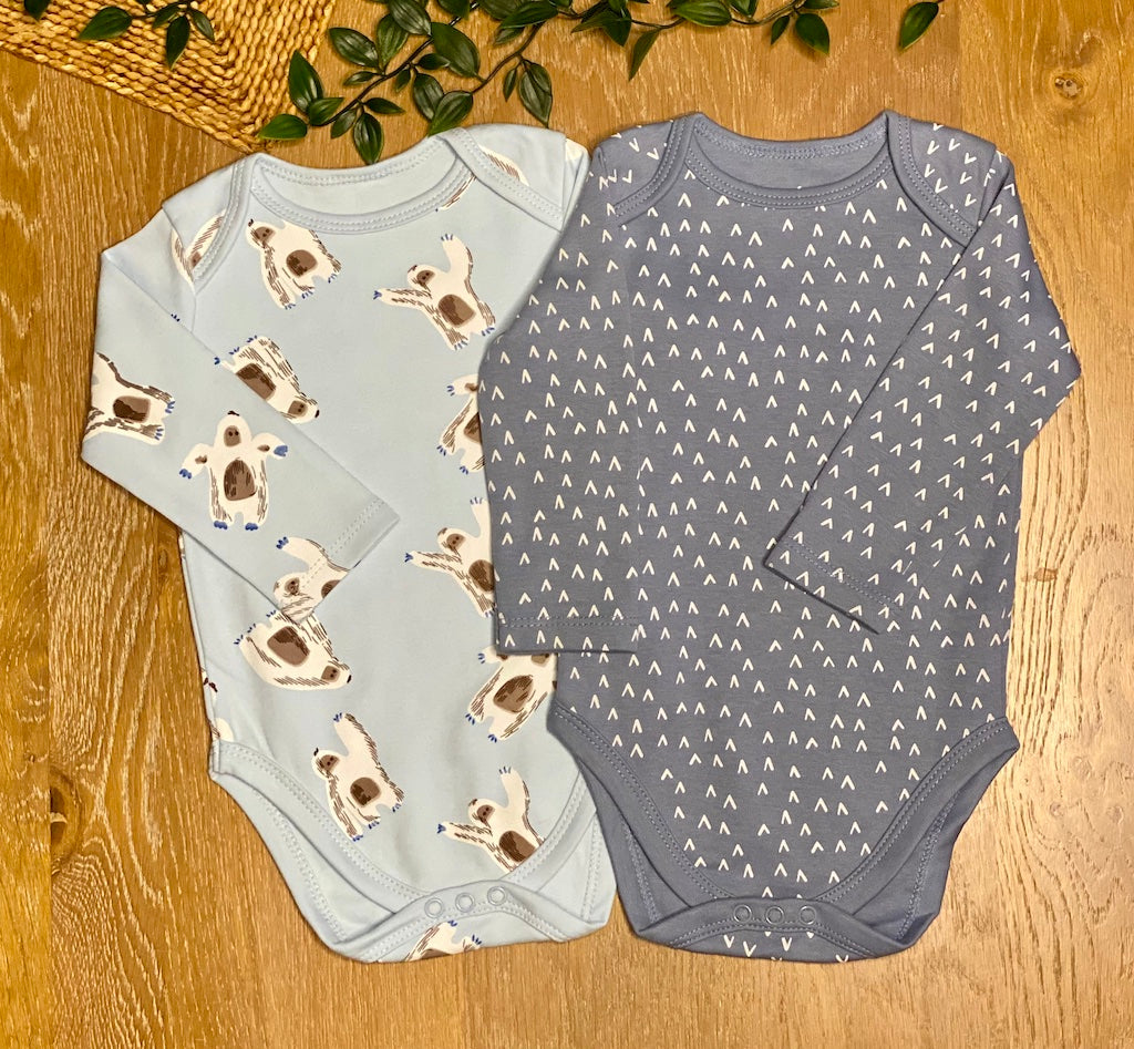 2 Pack Long Sleeve Onesie | Big Foot & Grey Spots