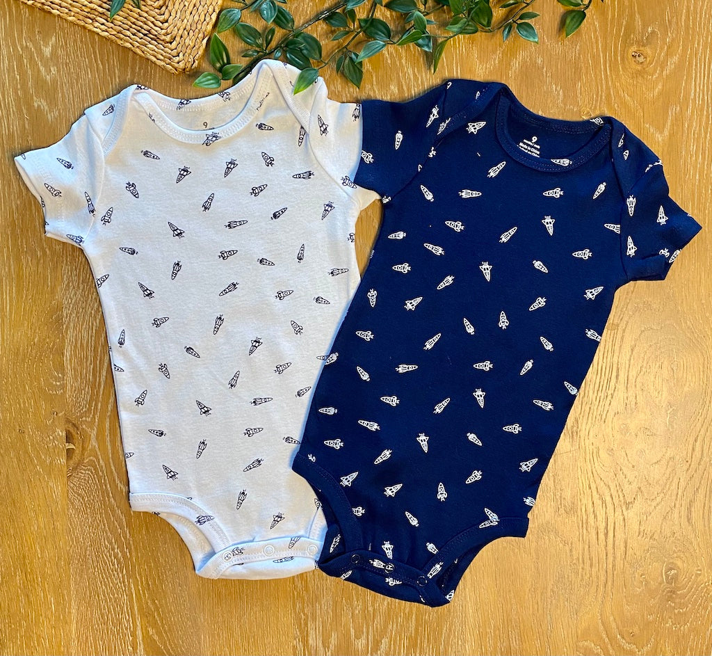 Copy of 2 Pack Short Sleeve Onesie | Rocket Ships