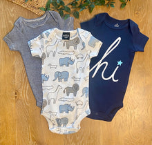 Load image into Gallery viewer, 3 Pack Short Sleeve Onesie | Animals
