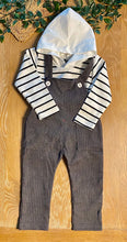 将图片加载到图库查看器，Corduroy Overalls &amp; Hoodie Set | Grey &amp; White
