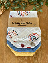 Load image into Gallery viewer, Infinity Scarf Bibs 4 Pack | 3 Styles
