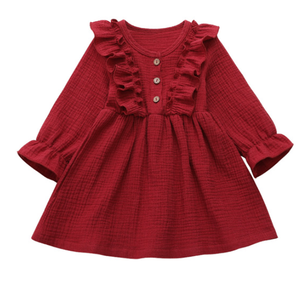 Bella Long Sleeve Ruffle Dress | 2 Colours